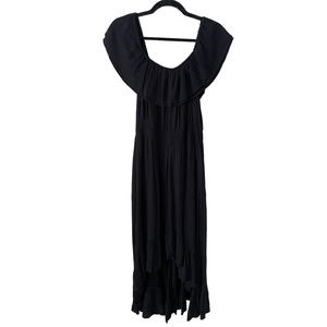 River Island Black High-Low Maxi Dress-Size 16 (UK 20)